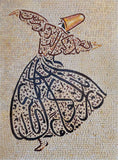 Islamic Calligraphy Folklore Figure Mosaic Design