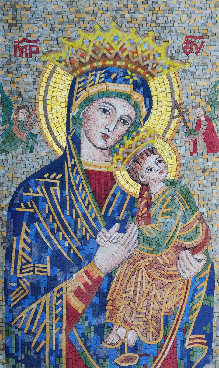 Mosaic Mural - Portrait Of Virgin Mary