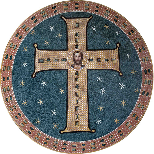 Mosaic Icon - Cross Medallion