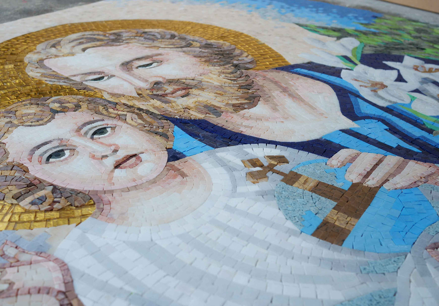 Religious Art Mosaic - Jesus & Saint Joseph