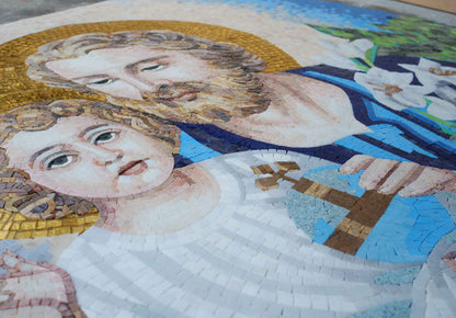 Religious Art Mosaic - Jesus & Saint Joseph