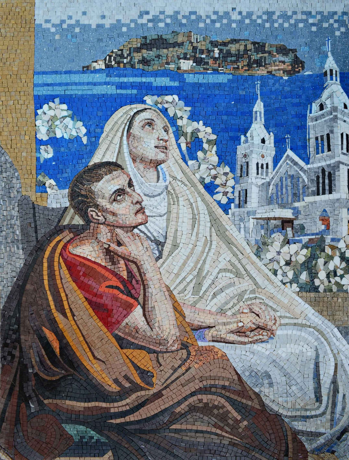 Religious Mosaic Icon - Saint Augustine