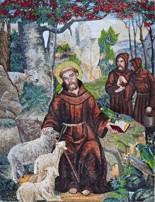 Marble Mosaic Icon - St. Francis of Assisi