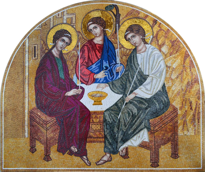 Modern Mosaic Icon - The Holy Trinity