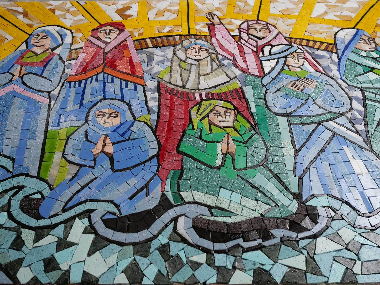 Praying Women - Religious Mosaic Artwork