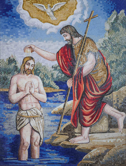 Religious Mosaic Reproduction - Jesus' Baptism