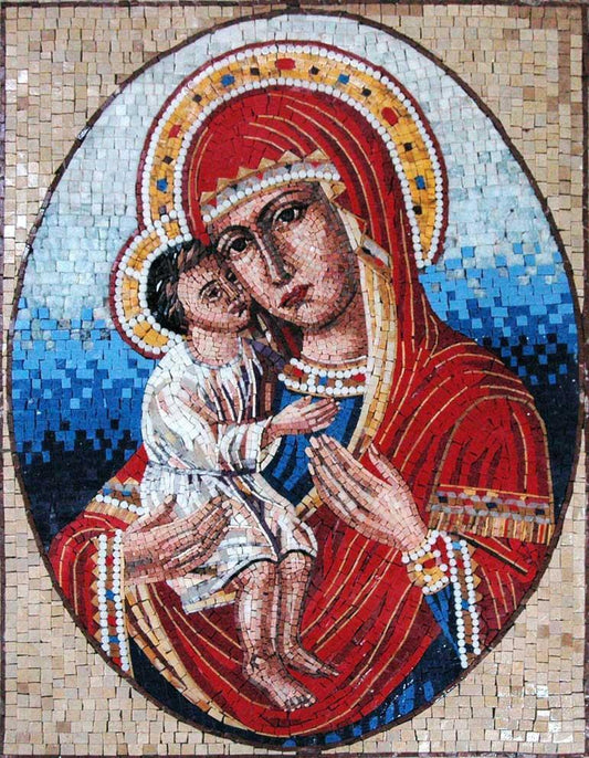 The Christ Iconic Mosaic and Virgin Mary