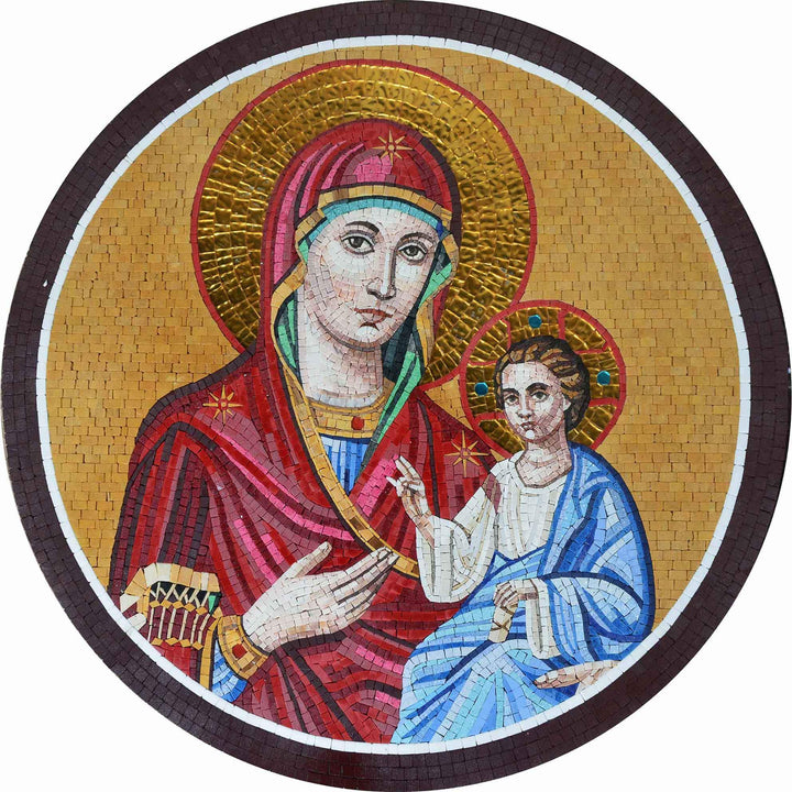 Religious Mosaic - Jesus and Mary