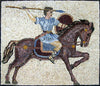 Spartan Warrior Ready to attack Mosaic Mural