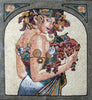 Woman carrying fruits Mosaic Mural Art