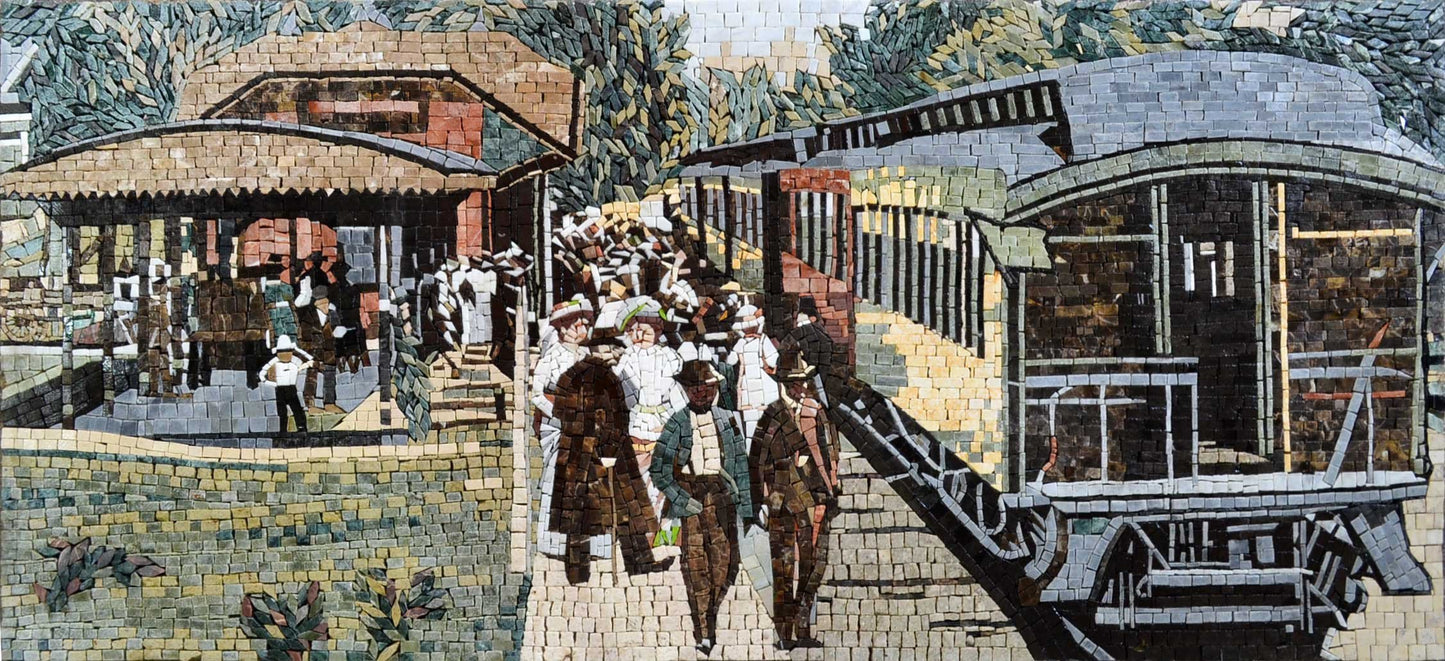 Jorge Monro Train Statoion " - Mosaic Art Reproduction "