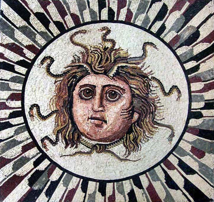 Roman God Portrait Mosaics Mural