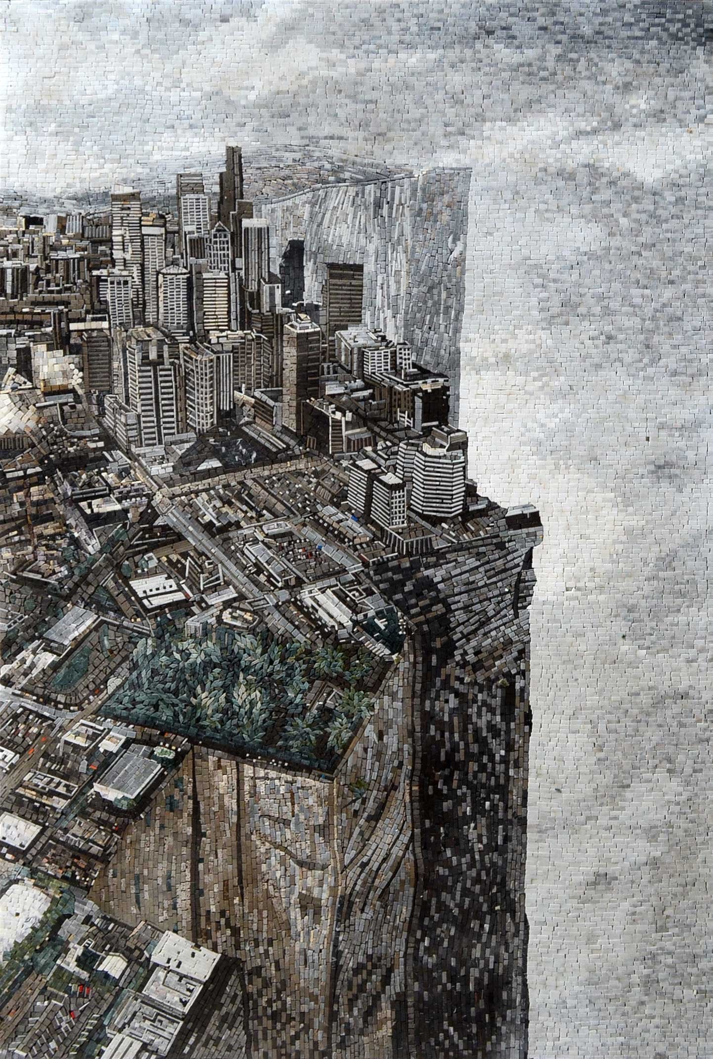 Edge of the World on a Marble Mosaic Mural