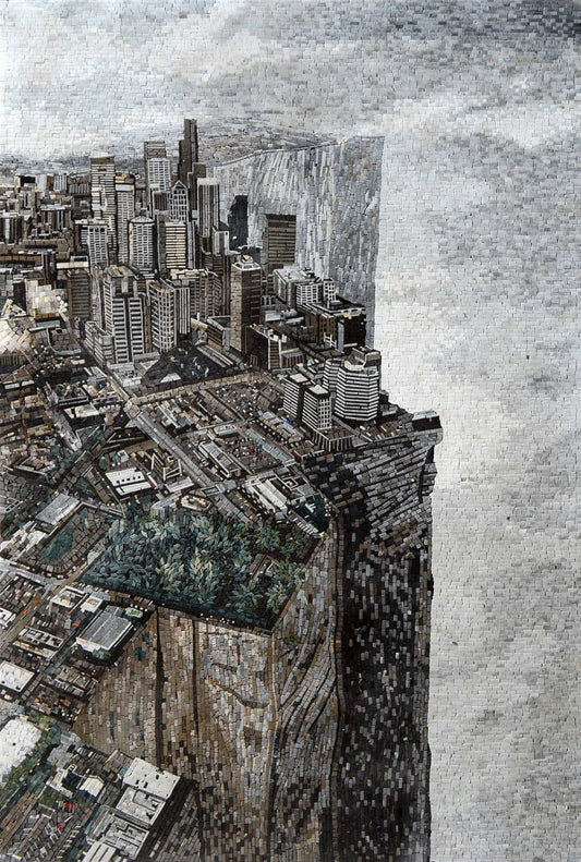 Edge of the World on a Marble Mosaic Mural