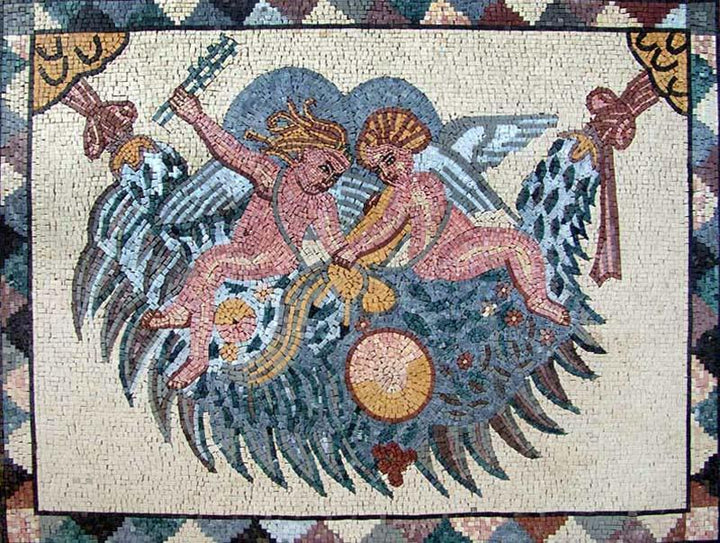 Angels Figure Mosaic Mural