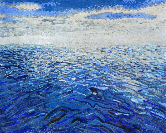 Simple Mosaic Ocean and Sky Art