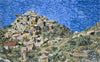 Crowded Village by the sea in Marble Mosaic Landscape