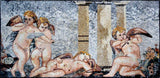 Playful Cherubs Marble Mosaic Mural