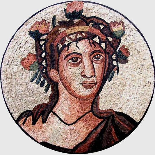 Greek God Handmade Portrait Mosaic