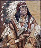 Red Indian Chief Native American Mosaics