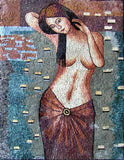 Woman In a Lake Of Lotus Flowers Mosaic