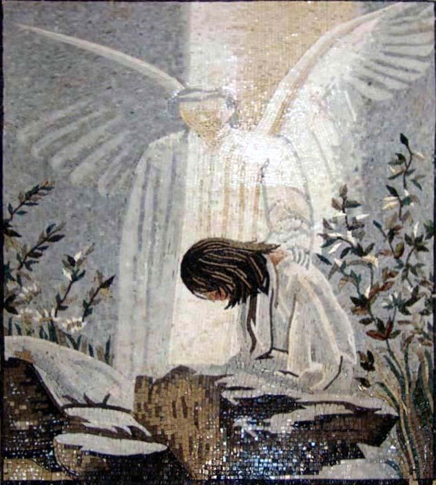 Jesus and Angel Marble mosaic