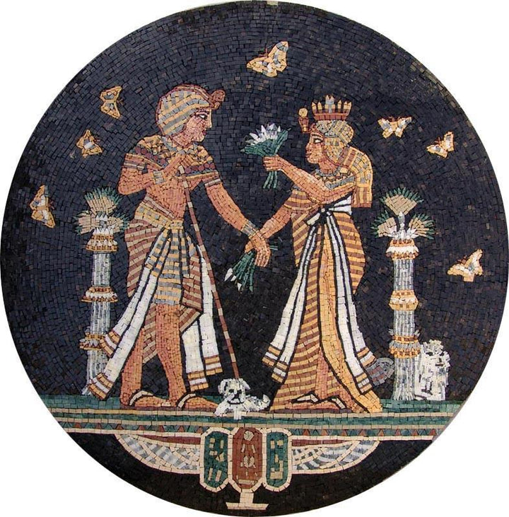 The Pharaohs Marble Mosaic Medallions