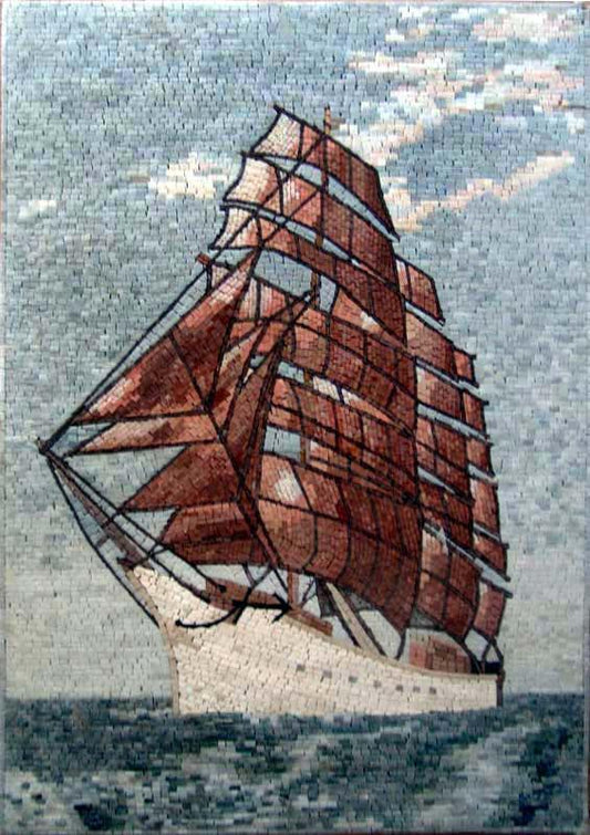 Ship Marble Mosaic