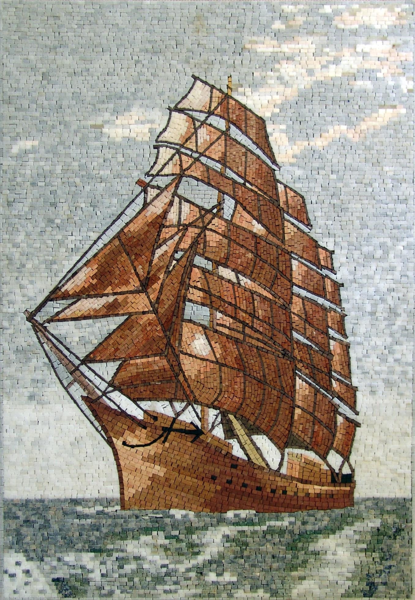 Ship Marble Mosaic