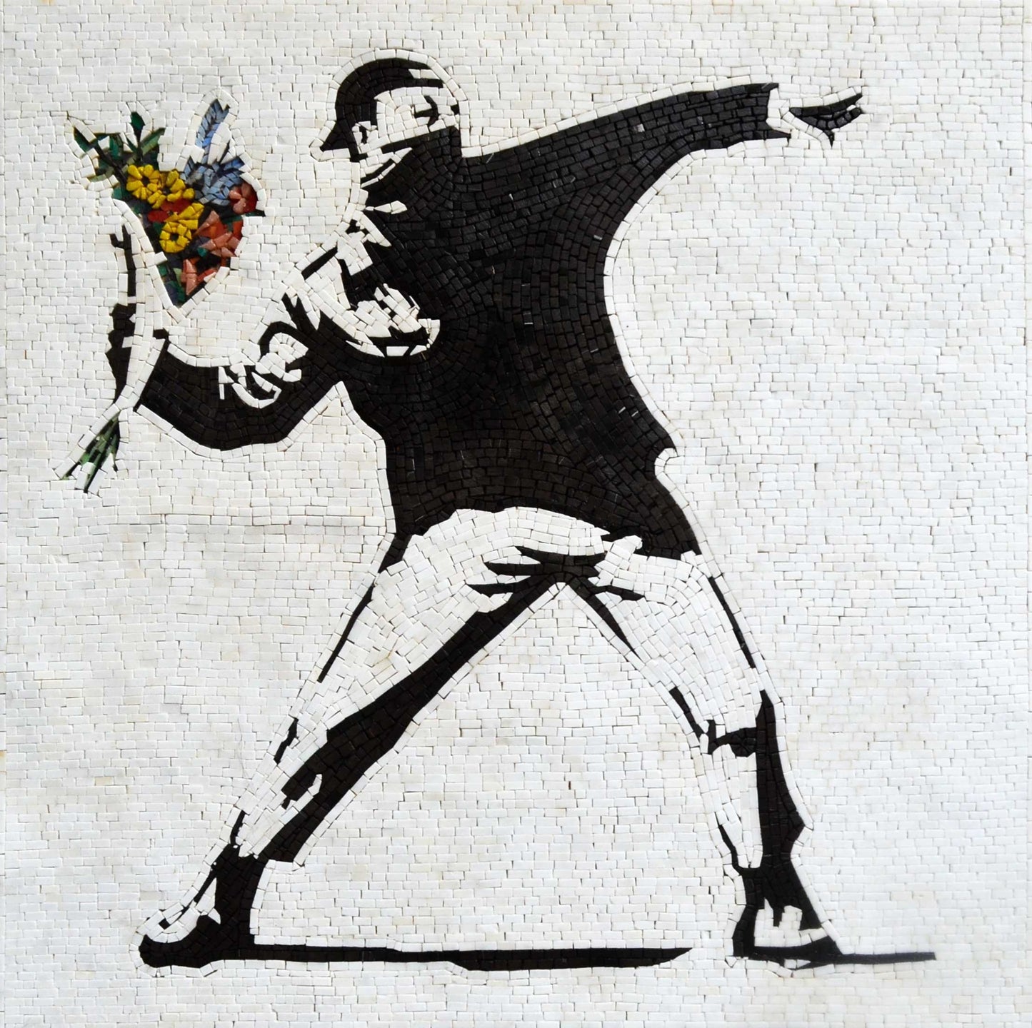 Banksy The Flower Thrower Mosaic