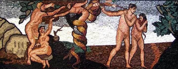 Mosaic Art - Fall of Man and Expulsion from Paradise