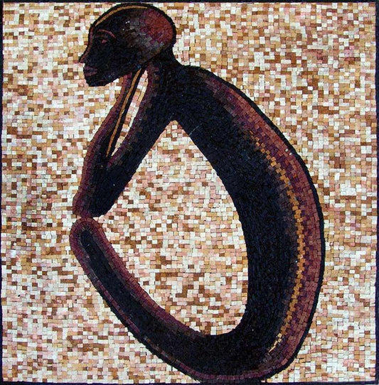 Auguste Rodin Le Penseur" - Mosaic Art Reproduction. "