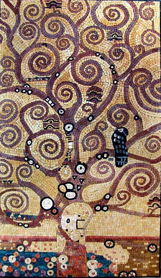 Mosaic Art Reproduction - Gustav Klimt Tree Of Life" "