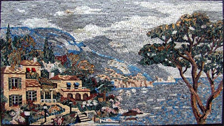 Landscape mosaic art view