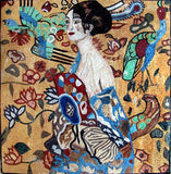 Gustav Klimt Lady With Fan - Mosaic Art Reproduction
