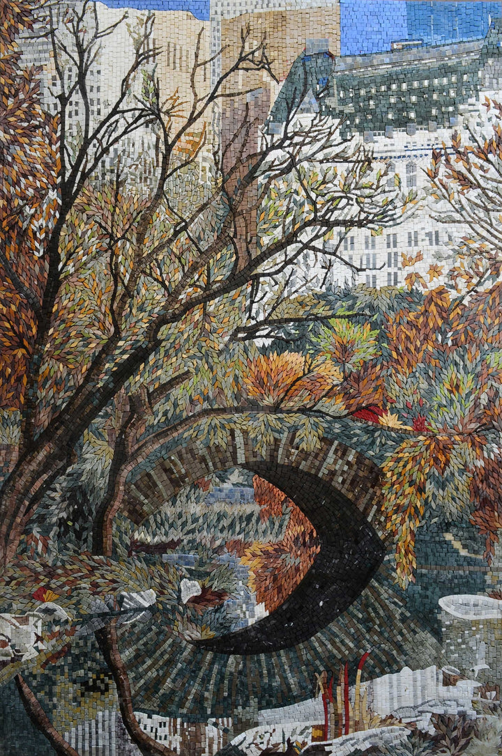 Central Park Scene Mosaic Mural
