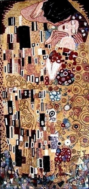 Gustav Klimt Gaze" - Mosaic Reproduction "