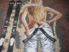 Seductive Blonde Skier - Mosaic Art