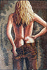 Seductive Nude Blonde Mosaic Design