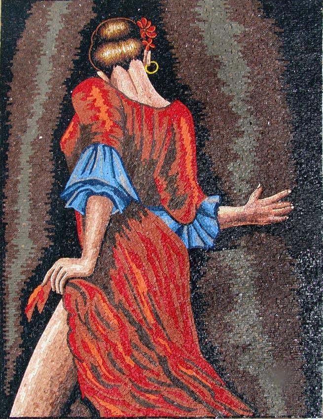 Flamenco Dancer Marble Mosaic Mural Art