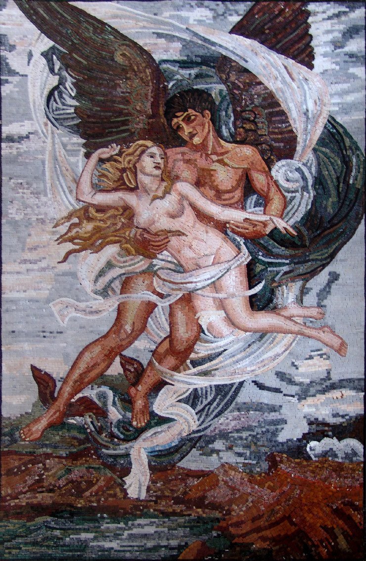 Europa Kidnapping Artistic Marble Mosaic