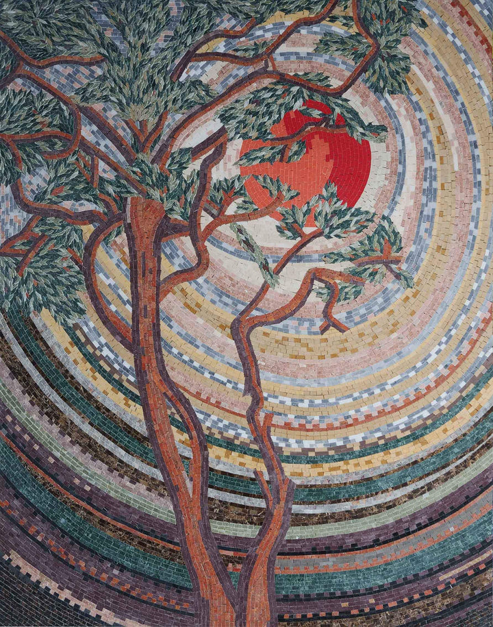 Spiral Sunset Art Mosaic