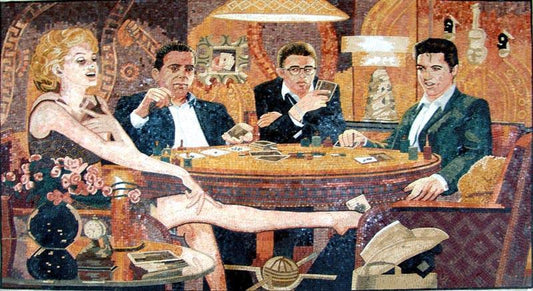 American Stars Mosaic Marble Mural