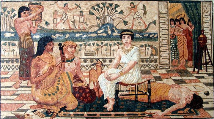 Cleopatra Egyptian Scene Mosaic Art