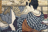 Shunga Japanese Erotic Art Kissing Scene Marble Mosaic Mural