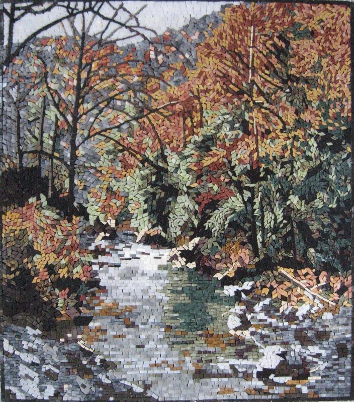 River Side Forest Landscape Mosaic