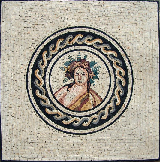 Roman Goddess Medallion Mosaic Design