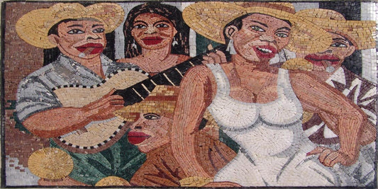 Cuban Style Marble Mosaic Mural