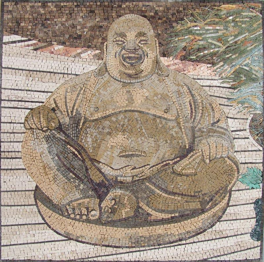 The Laughing Buddha Mosaic Mural