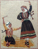 Arabic Folklore Dance Mosaic Marble Handmade